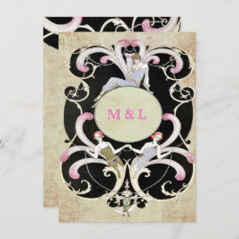 Elegante, Art Deco, Convite para casamento Lésbica