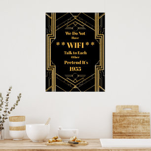 Elegante Art Deco Gatsby Unplugged Poster