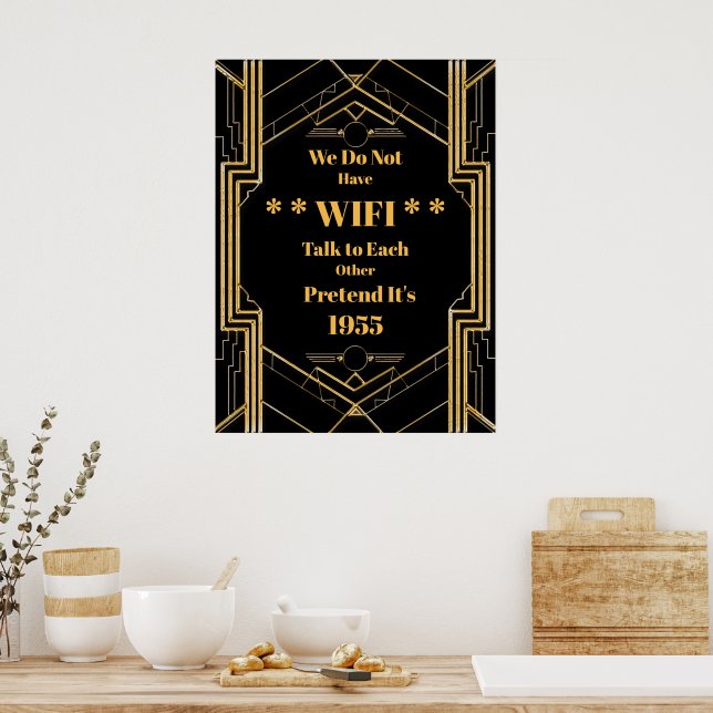 Elegante Art Deco Gatsby Unplugged Poster (Cozinha)