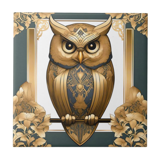 Elegante Art Deco Owl (Frente)