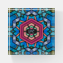 Elegante Art Deco Vidro Escondido com Monogramas