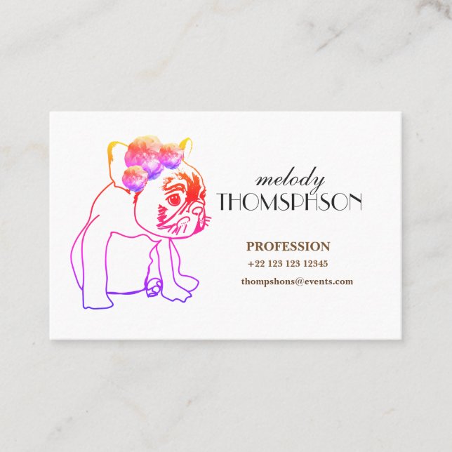 Elegante Art Euro Standard Matte Cartão de visita (Frente)