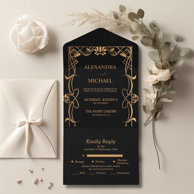 Elegante Art Nouveau Wedding (Criador carregado)