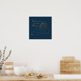 Elegante Arte de Linha da Mulher Poster - Minimali
