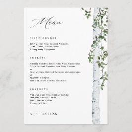 Elegante Árvore de Birch Aspen Greenery Menu Casam