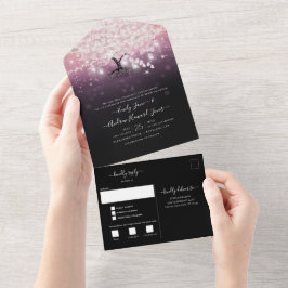 Elegante Árvore de Casamento com Folhas em Coração