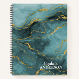 Elegante Azul Agate Geode Marble Monograma Nome