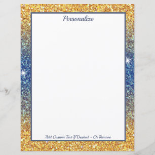 Elegante azul brilhante Dourado personalizado