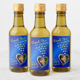 Elegante Azul Dourado Agradeço Os Favores Da Gradu