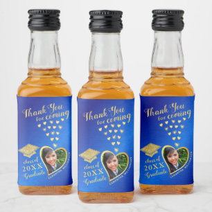 Elegante Azul Dourado Obrigado Graduação 2024