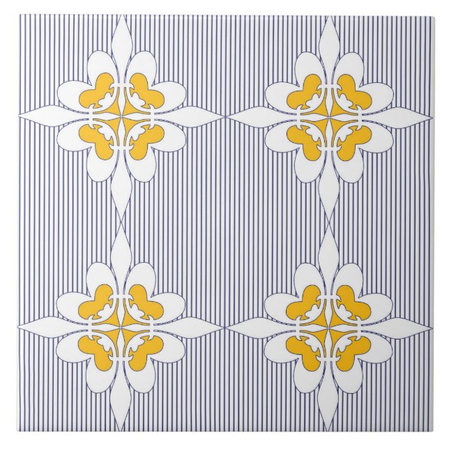 Elegante, azul marinho, listras, amarelo mostarda, (Frente)