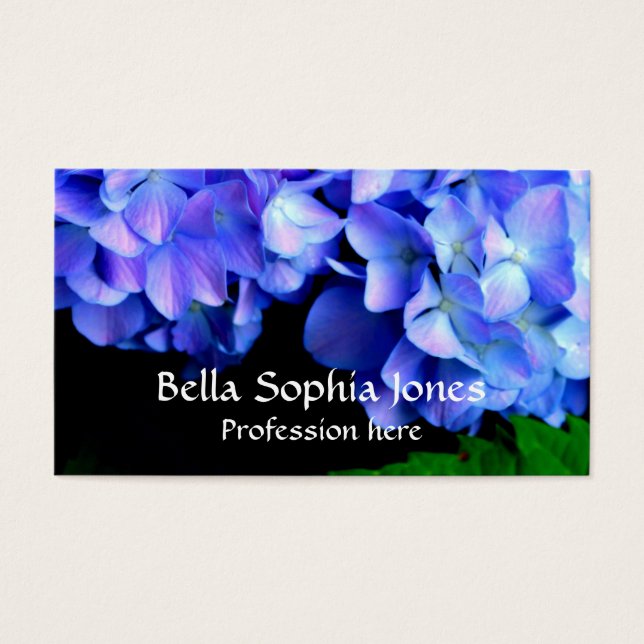 Elegante azul-púrpura magenta hidrangea floral (Frente)