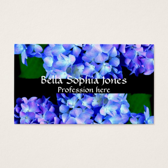 Elegante azul-púrpura magenta hidrangea floral (Frente)