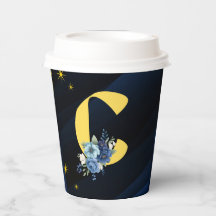 Elegante Azul Real e Dourado com Inicial "C"
