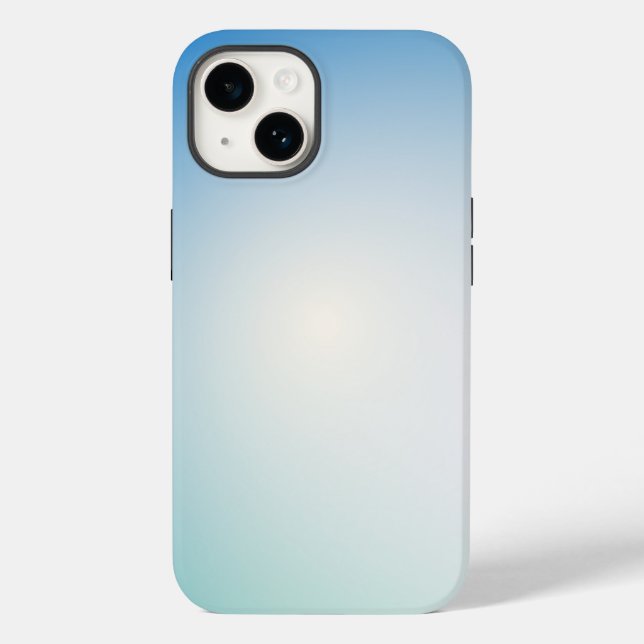 Elegante Azul Suave e Ombre Branco (Verso)
