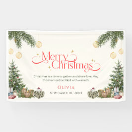 Elegante Banner de Natal em Aquarela Verde
