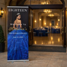 Elegante Banner Retrátil de Aniversário de 18 Anos