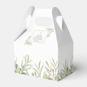 Elegante Baptism Greenery deixa caixa de favor