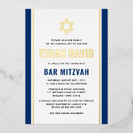 Elegante bar azul-escuro mitzvah Star de David rea