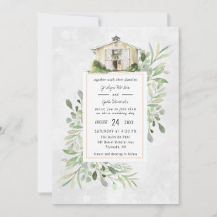 Elegante Barn Convite Para Casamento Por Aquarel