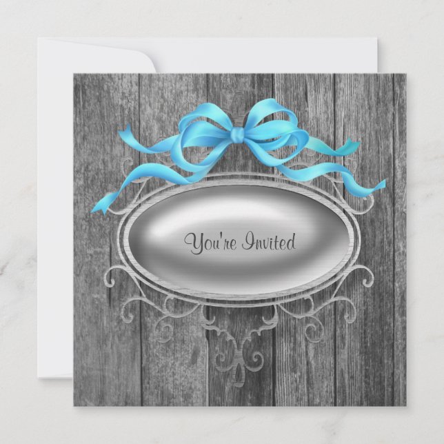 Elegante Barn Wood Convite de festas (Frente)