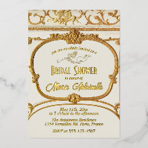 Elegante Barra de Ouro Barroco Rococó Chá de Noiva