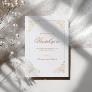 Elegante Barroco Estiloso Script Agradecimento de 
