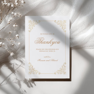 Elegante Barroco Estiloso Script Agradecimento de 