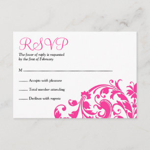 Elegante Bat Mitzvah Flourish, Rosa Quente, RSVP