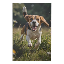 Elegante Beagle Canvas Wall Art - Flor Meadow Joy