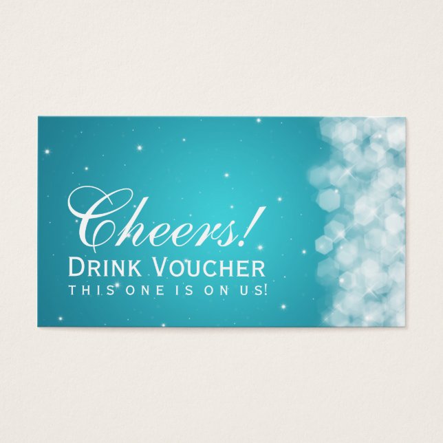 Elegante Bebida Voucher Party Turquoise (Frente)