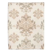Elegante Bege Damask Vintage Casa de Campo Frances