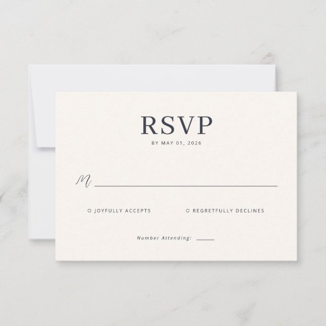 Elegante Bege Minimalista RSVP (Frente)