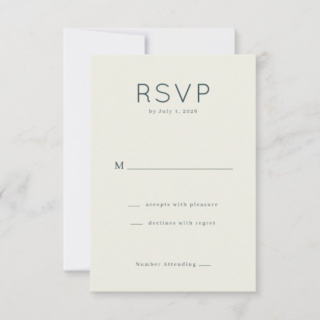 Elegante Bege Minimalista RSVP (Frente)