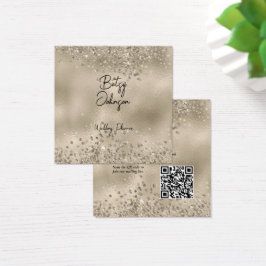 Elegante Beige Glitter e Foil Cartão de visita