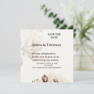 Elegante Beige Magnolia Salve O Cartão De Data
