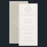 Elegante Beige Minimalist Wedding Menu<br><div class="desc">Estamos sempre a adicionar novas designs diariamente!</div>