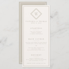Elegante Beige Minimalist Wedding Menu