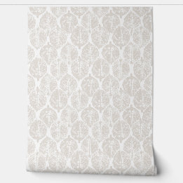 Elegante Beige Modern Botânica Hydrangea Ogee