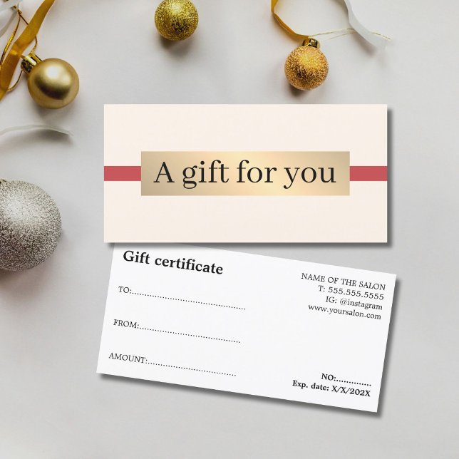 Elegante Beige Red Faux Ouro Beleza de Férias (Criador carregado)