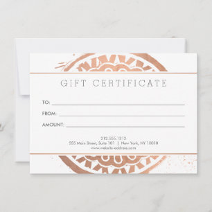 Elegante Beleza Mandala Logotipo Rosa Dourada Gift
