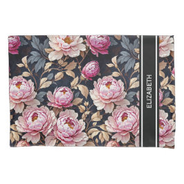 Elegante Bem-vindo Blush Pink Peony Floral Nome