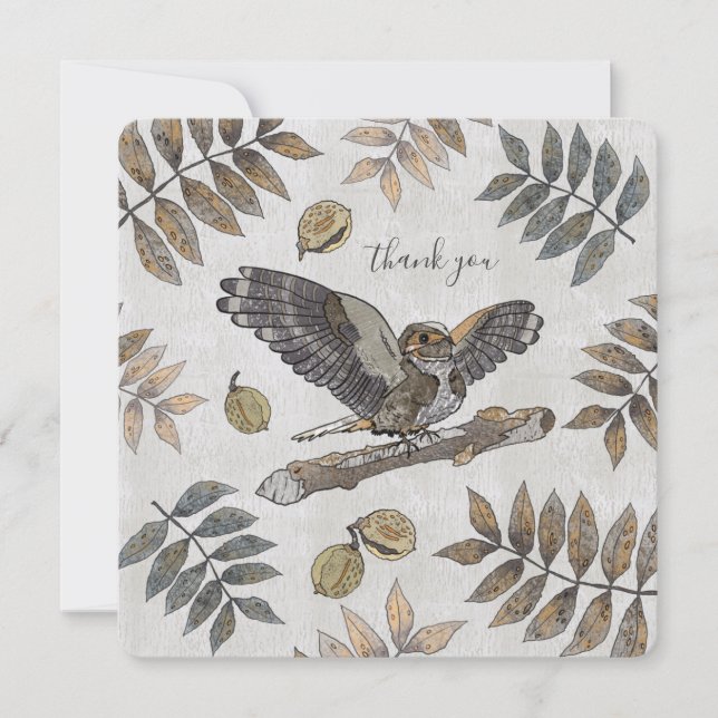 Elegante Bird natureza obrigado você com assinatur (Frente)