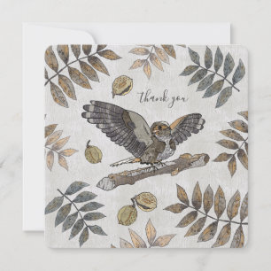 Elegante Bird natureza obrigado você com assinatur