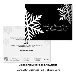 Elegante Black Silver Winter Snowflake Business