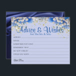 Elegante Blue Daisy Wedice Advice Deseja Cartões<br><div class="desc">Conselhos de Casamento e Cartões de Desejo para noiva e noiva,  Desejos para Sr. & Sra. - Chá de panela,  Bachelorette Games.</div>