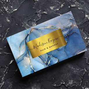 Elegante Blue Dourado Agate Cartão de visita