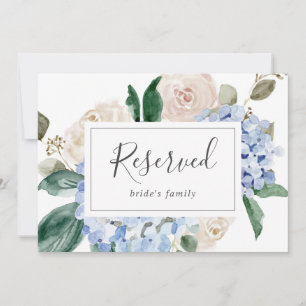 Elegante Blue Hydrangea Sinal branco reservado