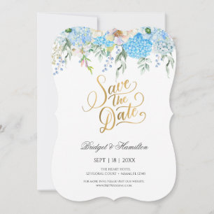 Elegante Blue Hydrangea Watercolor Salvar data