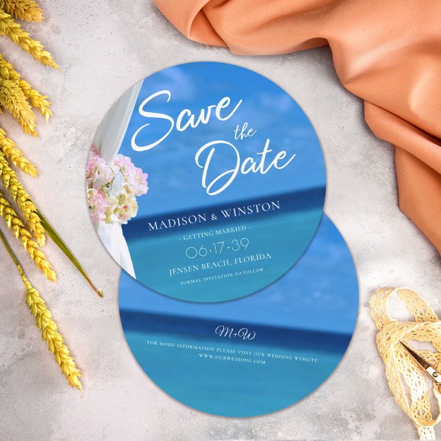 Elegante Blue Ocean Beach Summer Salve o cartão de (Criador carregado)